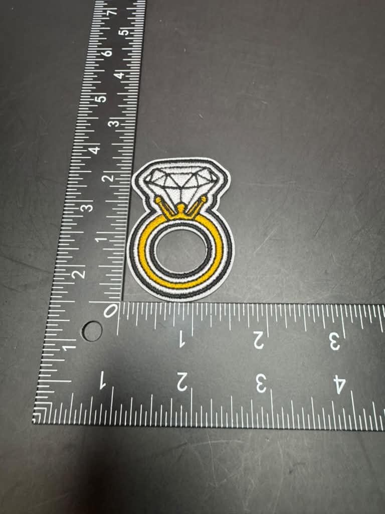 Gold Ring Iron-On Embroidered Patch
