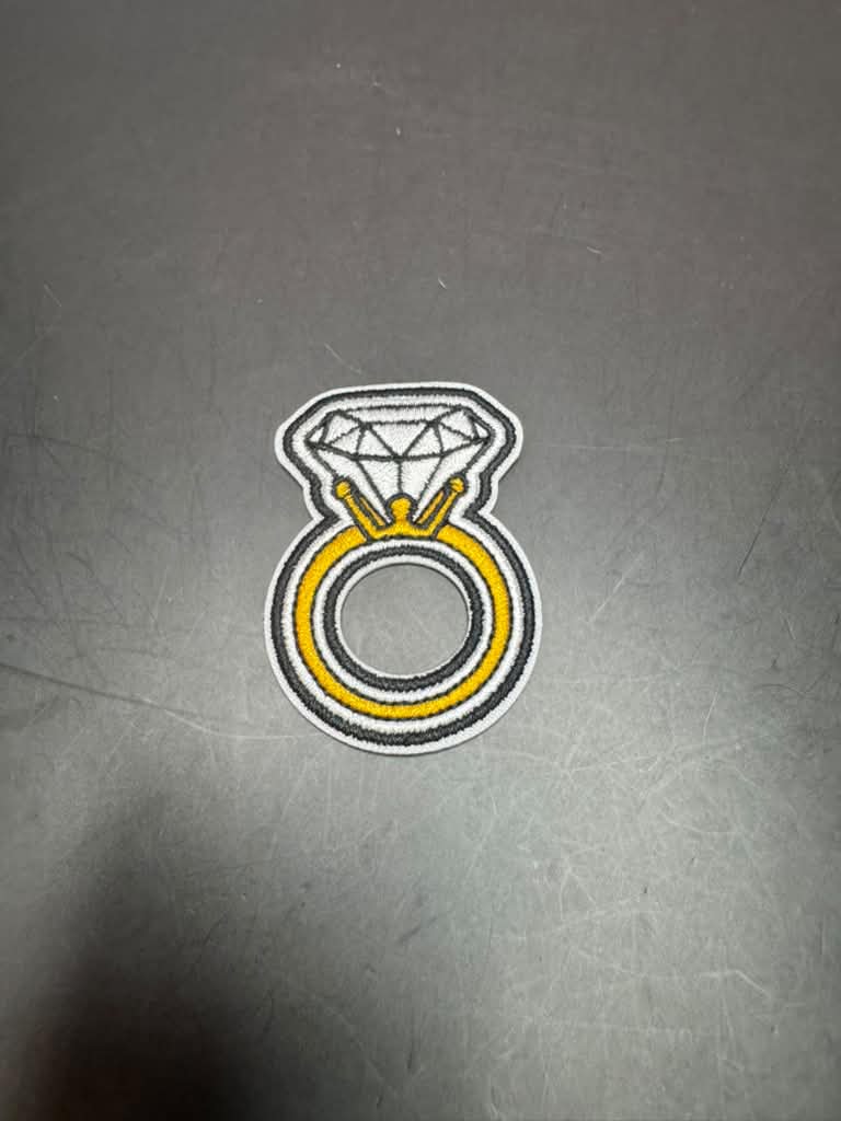 Gold Ring Iron-On Embroidered Patch