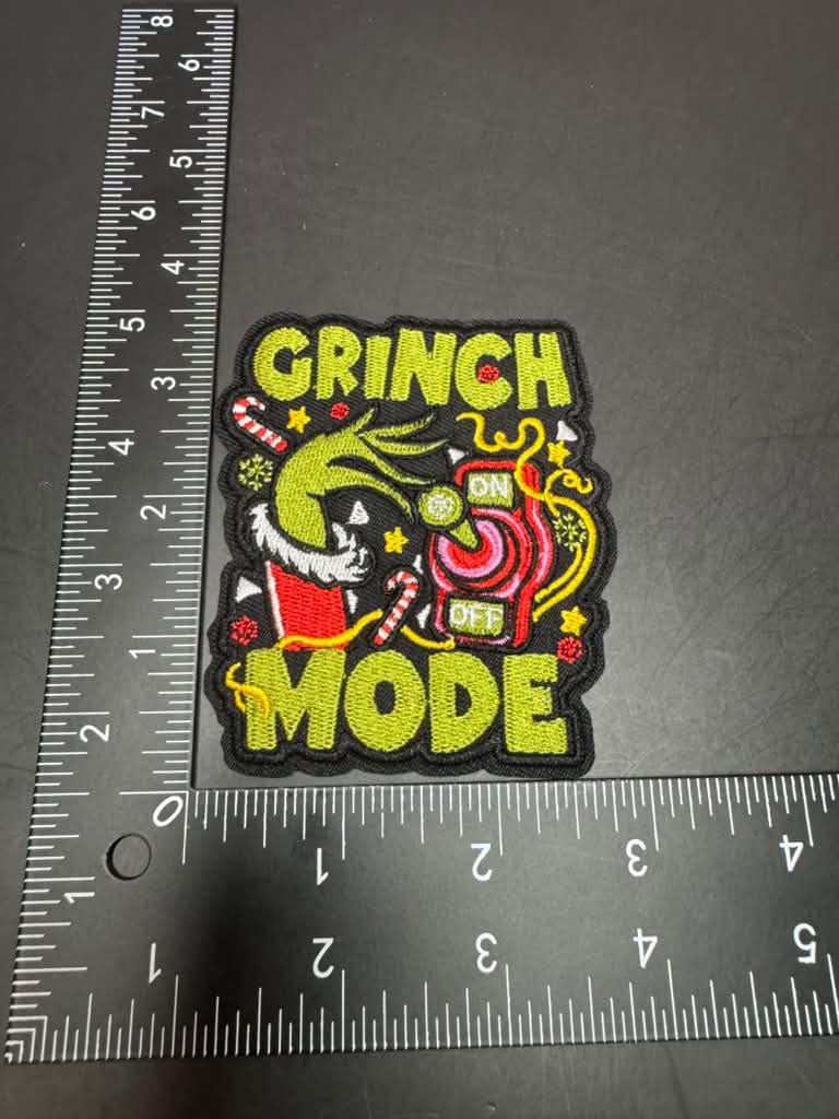 Grinch Mode Iron-On Embroidered Patch