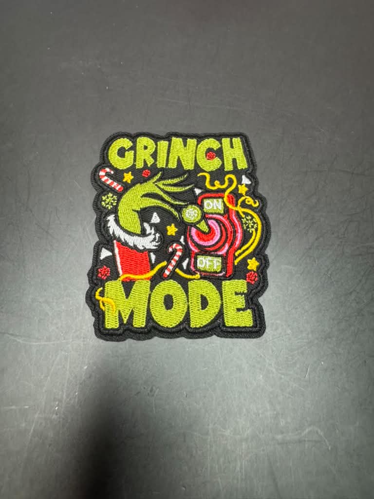 Grinch Mode Iron-On Embroidered Patch