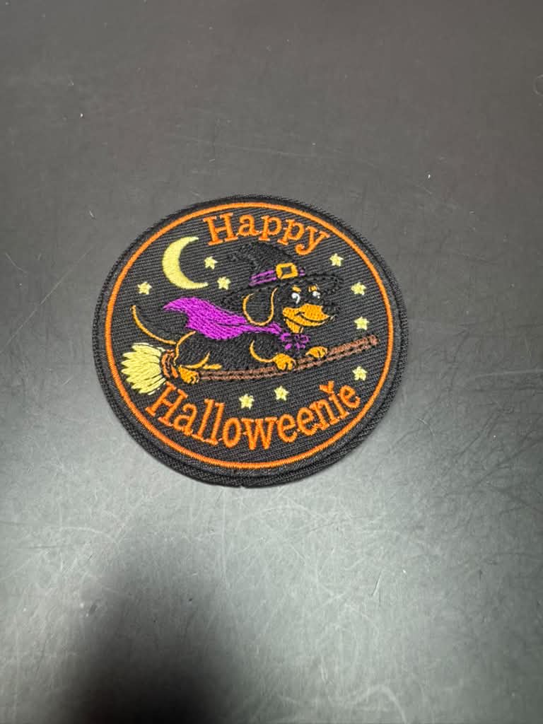 Happy Halloweenie Iron-On Embroidered Patch