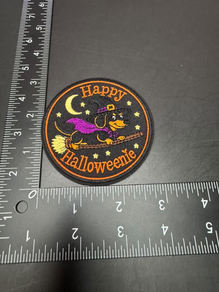 Happy Halloweenie Iron-On Embroidered Patch