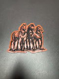 Horses Leather Iron-On Embroidered Patch