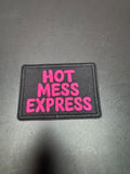 Hot Mess Express Pink Iron-On Embroidered Patch