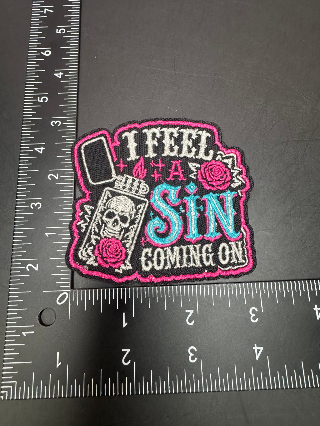 I Feel a Sin Coming On Iron-On Embroidered Patch