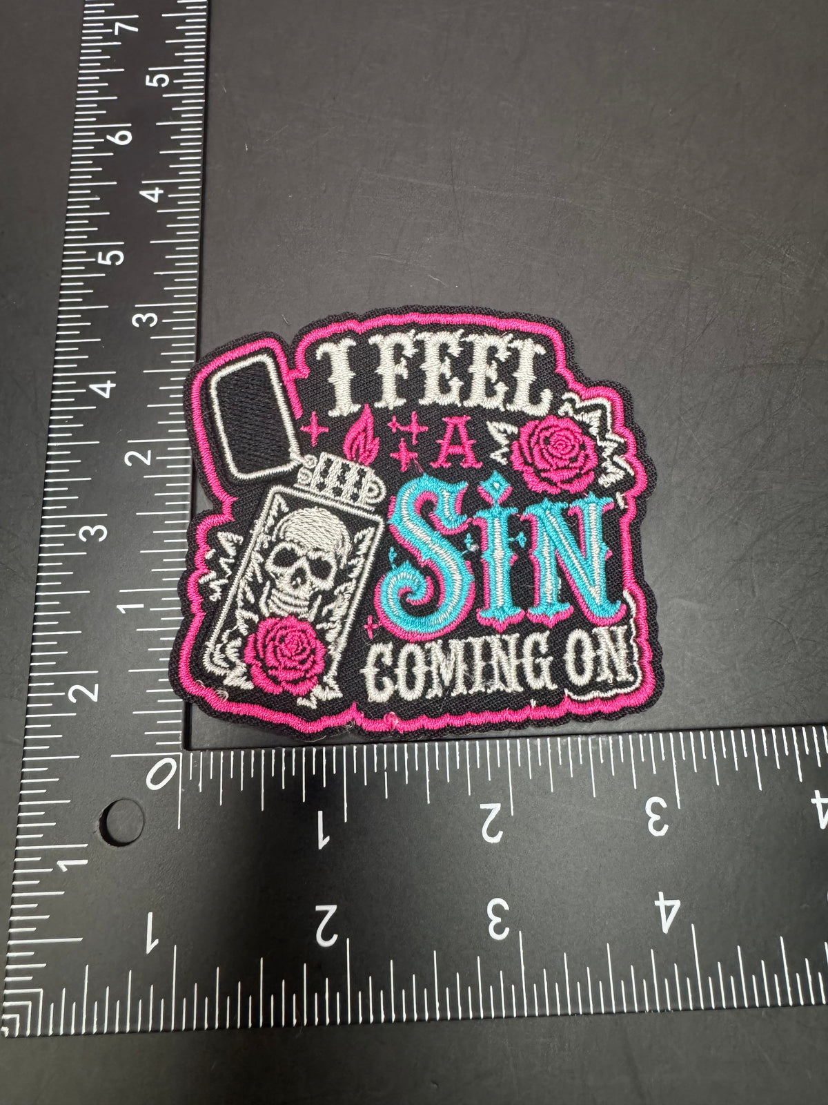 I Feel a Sin Coming On Iron-On Embroidered Patch