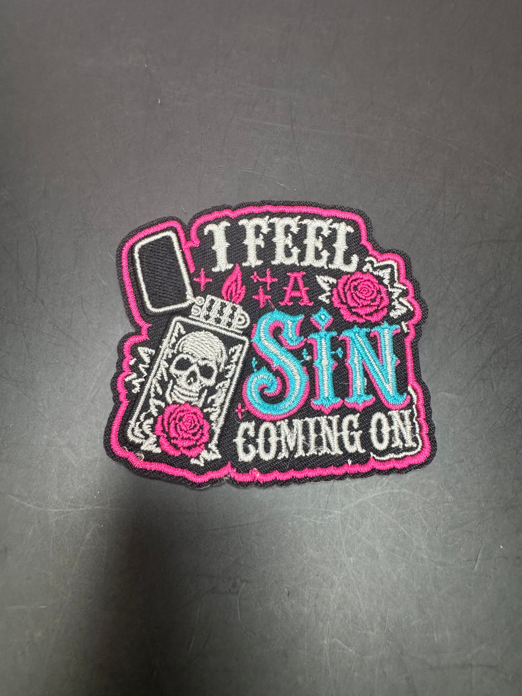 I Feel a Sin Coming On Iron-On Embroidered Patch