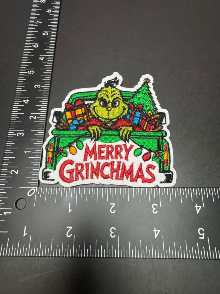 Merry Grinchmas Iron-On Embroidered Patch