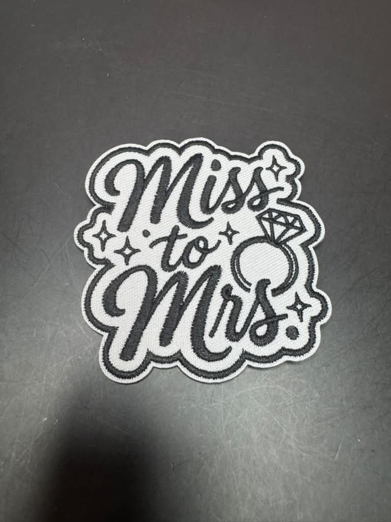 Miss to Mrs Iron-On Embroidered Patch