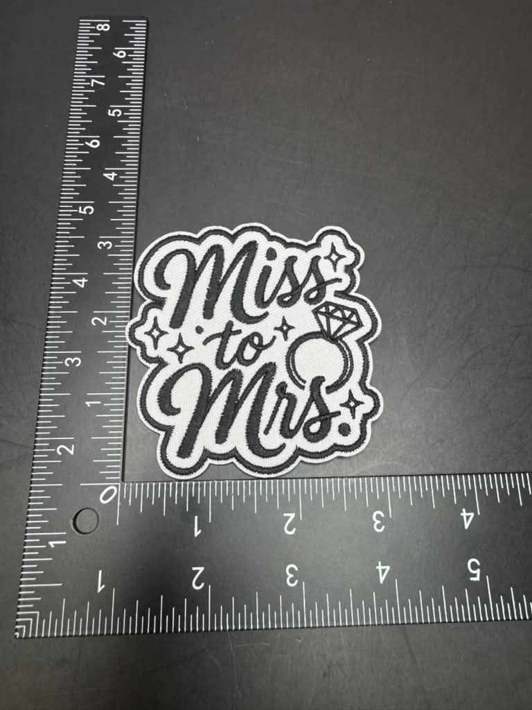 Miss to Mrs Iron-On Embroidered Patch