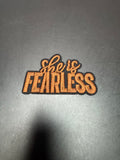 She Is Fearless Brown Iron-On Embroidered Patch