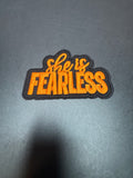 She Is Fearless Orange Iron-On Embroidered Patch