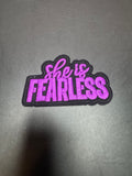 She Is Fearless Purple Iron-On Embroidered Patch