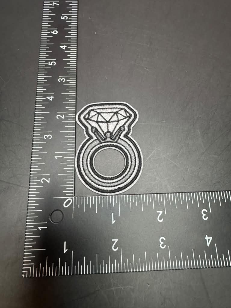 Silver Ring Iron-On Embroidered Patch
