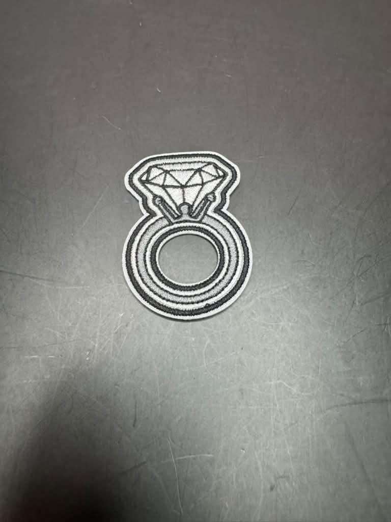 Silver Ring Iron-On Embroidered Patch